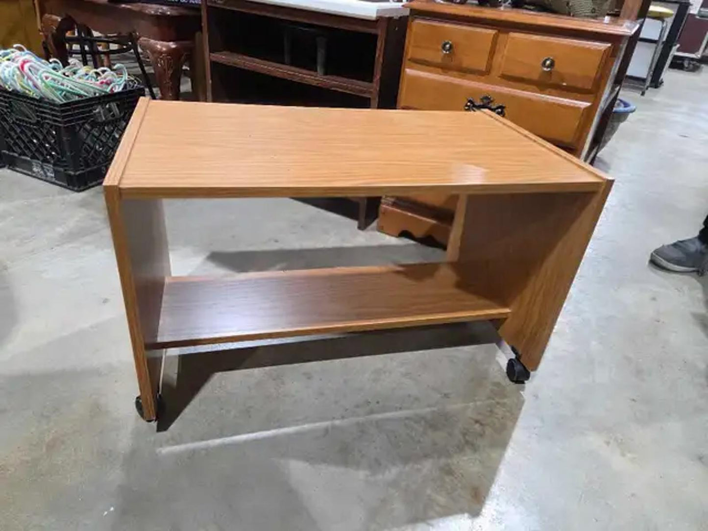 Rolling Table with Shelf