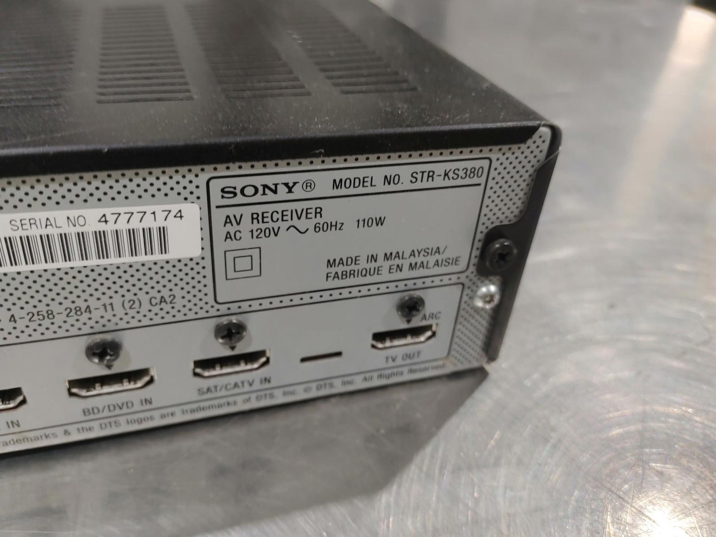 Sony AV Receiver STR-KS380 Power Tested Black - Fair