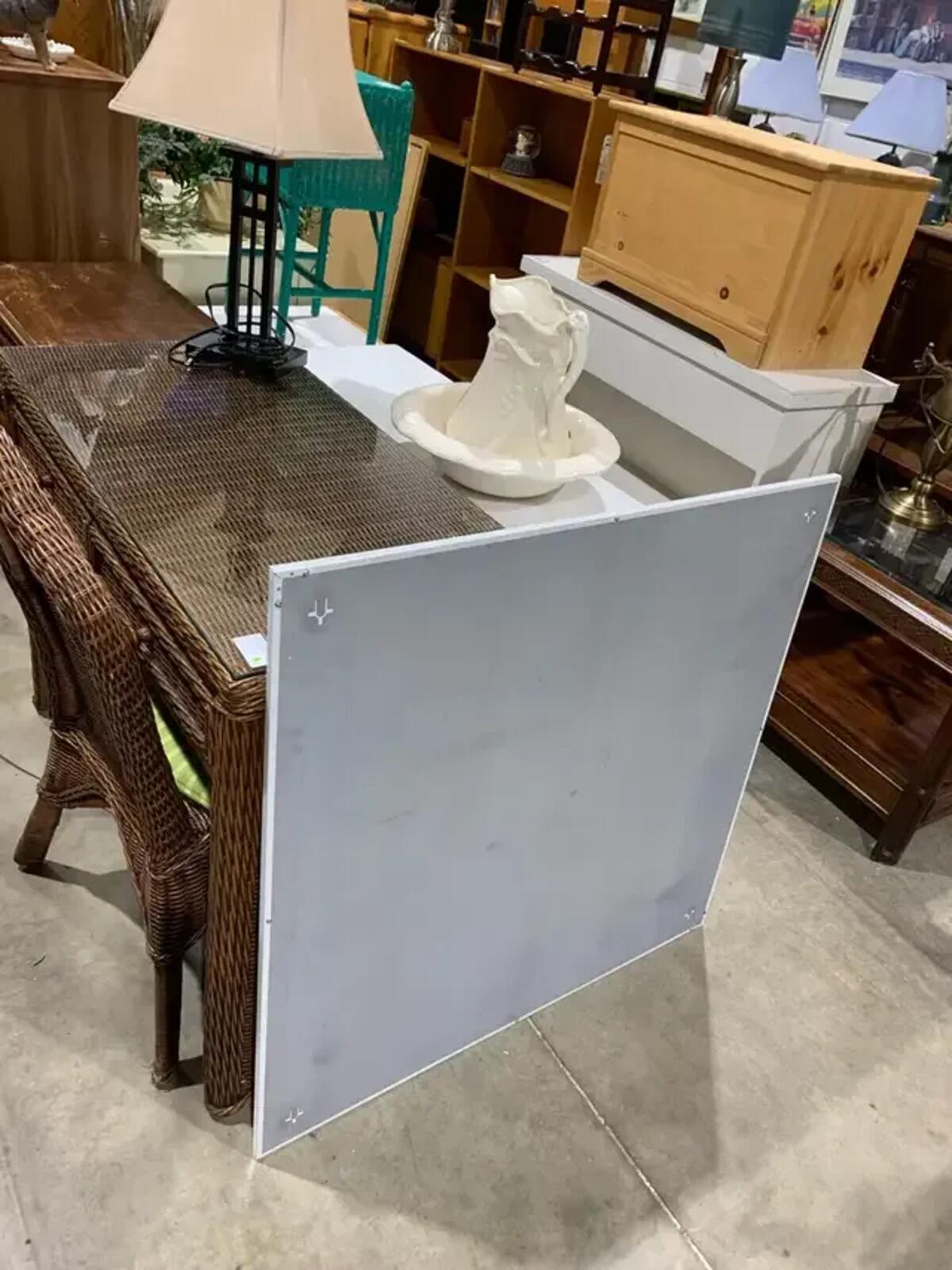 36” White/Chrome Framed Square Wall Mirror -4 available