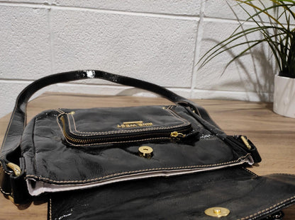 NINE WEST BLACK BUCKLE SHOULDER BAG