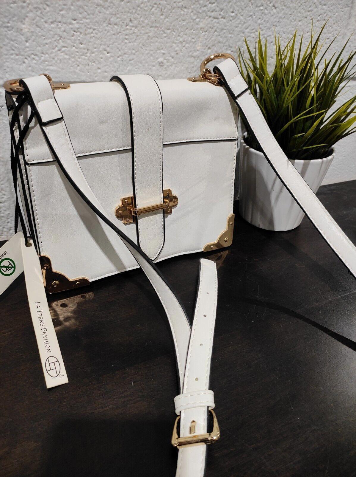 NWT La Terre Fashion Vegan Purse Lead-Safe White