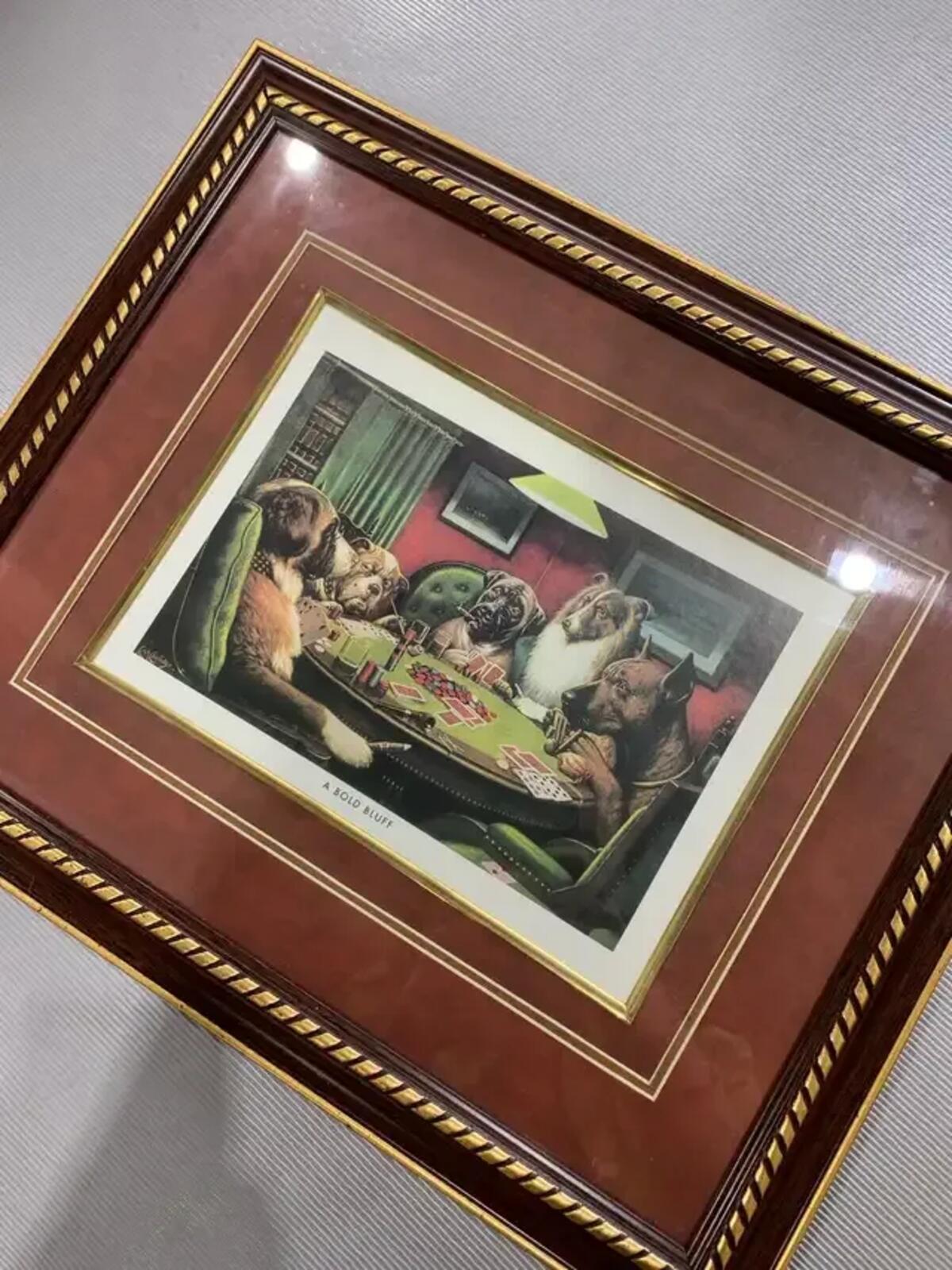 Dogs Playing Poker Framed Print