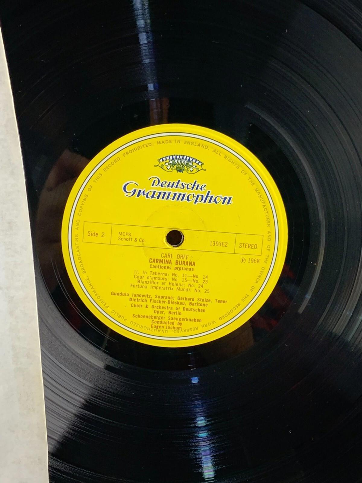Carl Orff - Carmina Burana, Jochum, Deutsche Grammophon, vinyle LP - Janowitz, Dieskau