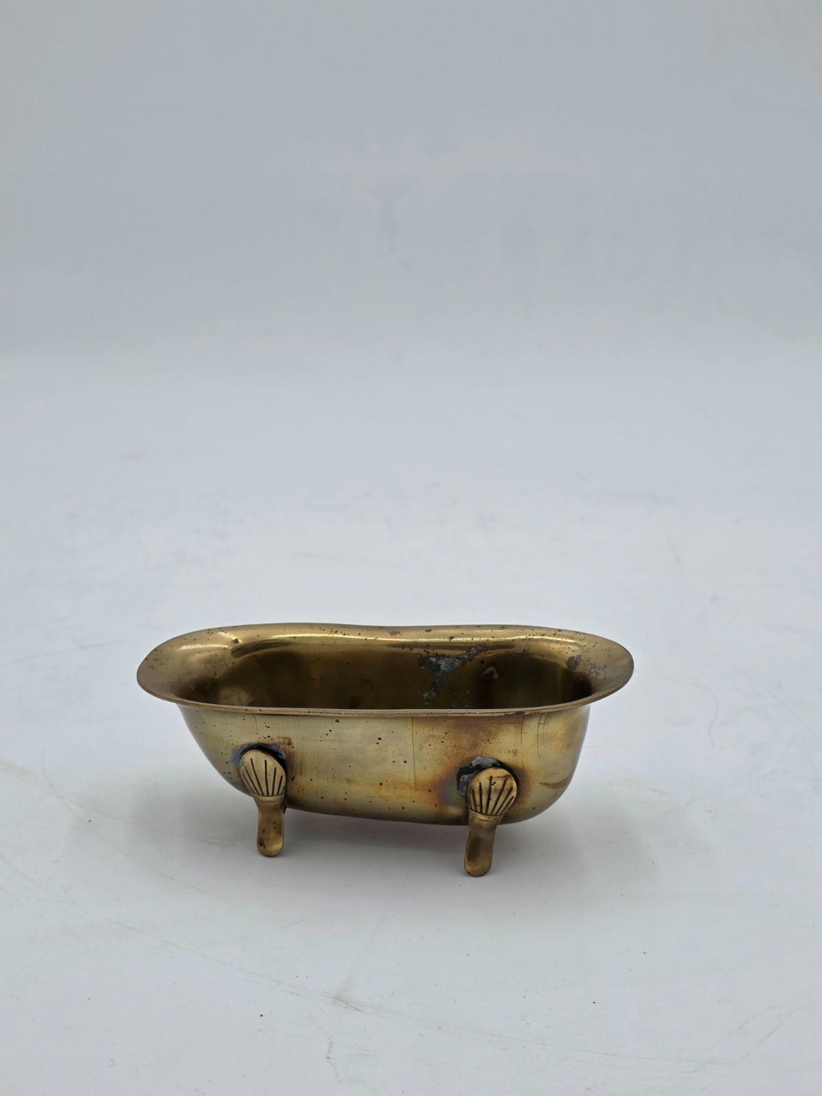 Vintage Brass Bathtub Soap Dish