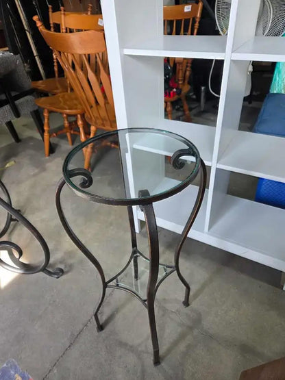 Glass/Metal Accent Table