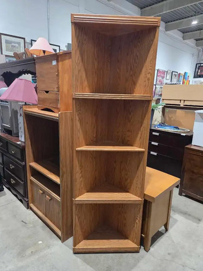 Wooden Tall Corner Shelf