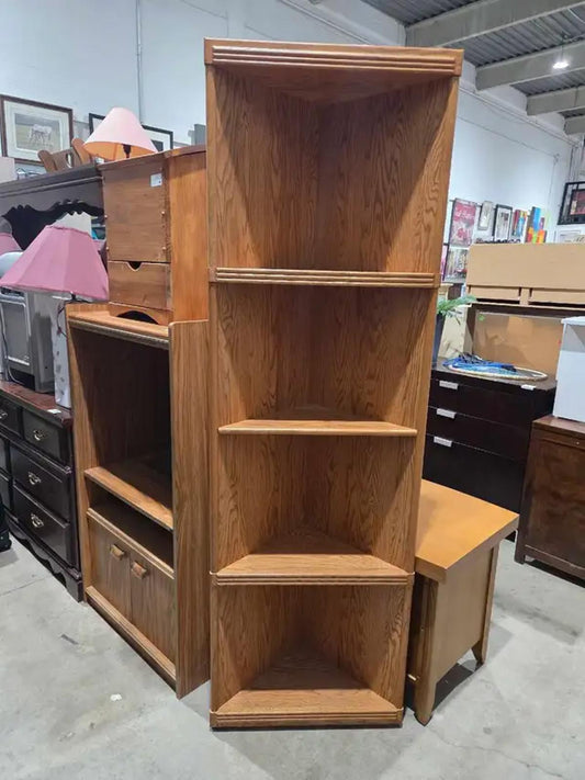 Wooden Tall Corner Shelf
