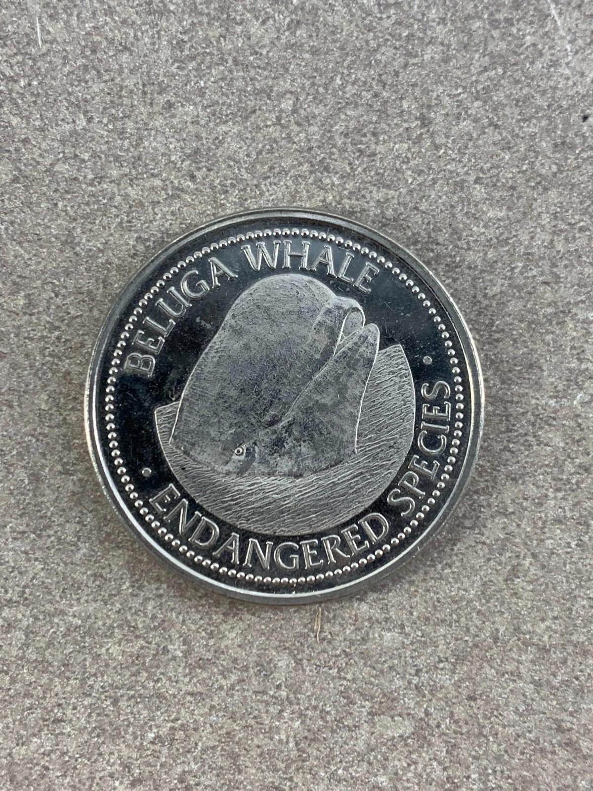 World Endangered Animal Species Coin Collector Souvenir Medal - Beluga Whale