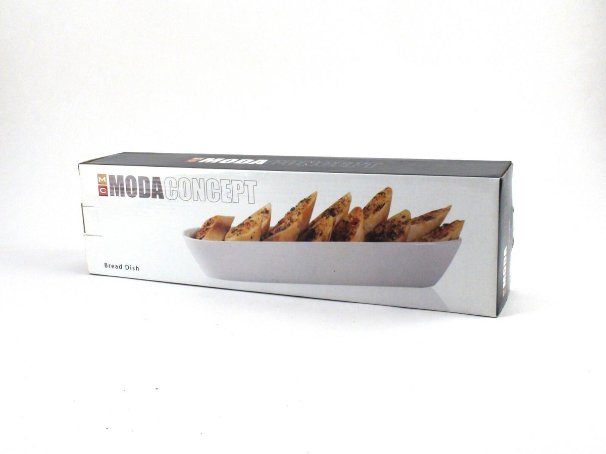 Moda Concept Bread Dish - White Porcelean Bruschetta Baguette Serving Bowl