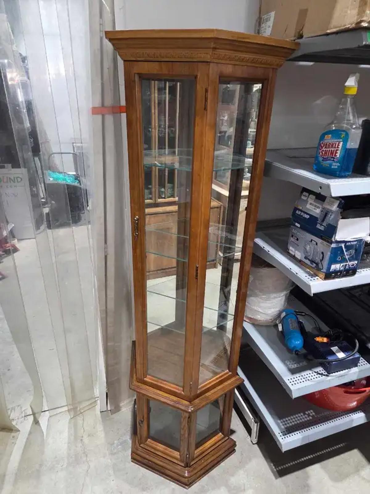 Wooden/Glass Mirrored Curio Cabinet