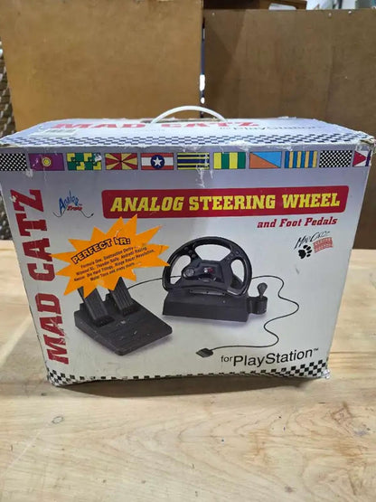 Retro Mad Catz Steering Wheel & Pedals - PS1