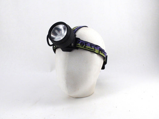 Vintage Petzl Headlamp, Purple & Green, No Battery - Good Condition, Untested
