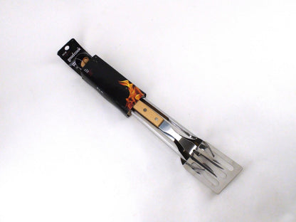 Good Cook BBQ Tool Set: Fork, Turner & Tongs Stainless Steel Wood Handle