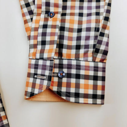 Lipson Shirtmakers Contemporary Button Down Gingham Dress Shirt Men's Size M