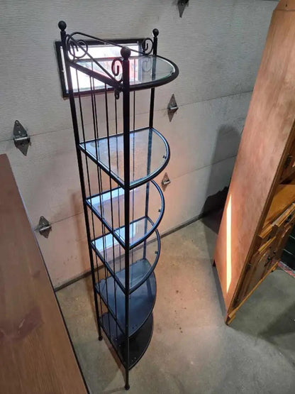 Black IKEA RÖNNSKÄR corner shelf unit
