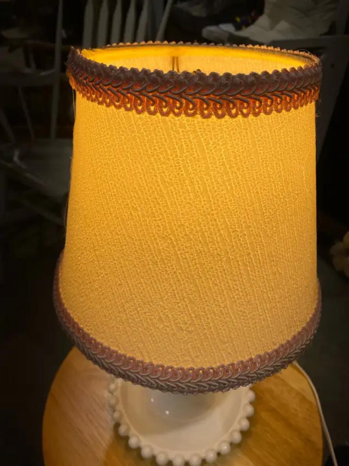 Vintage Milk Glass Table Lamp