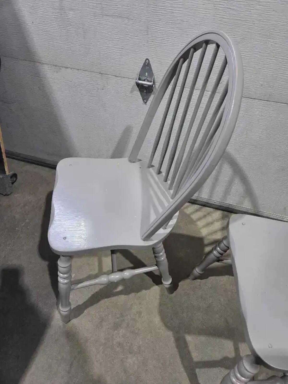 Wooden Windsor Dining Chairs (2) - Grey