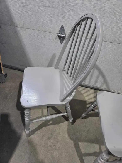 Wooden Windsor Dining Chairs (2) - Grey