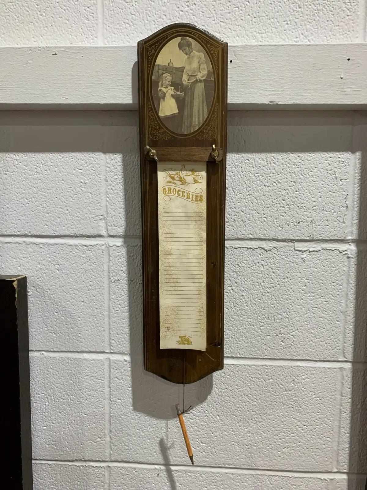Wood Vintage Groceries List board