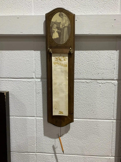 Wood Vintage Groceries List board