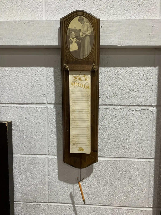 Wood Vintage Groceries List board