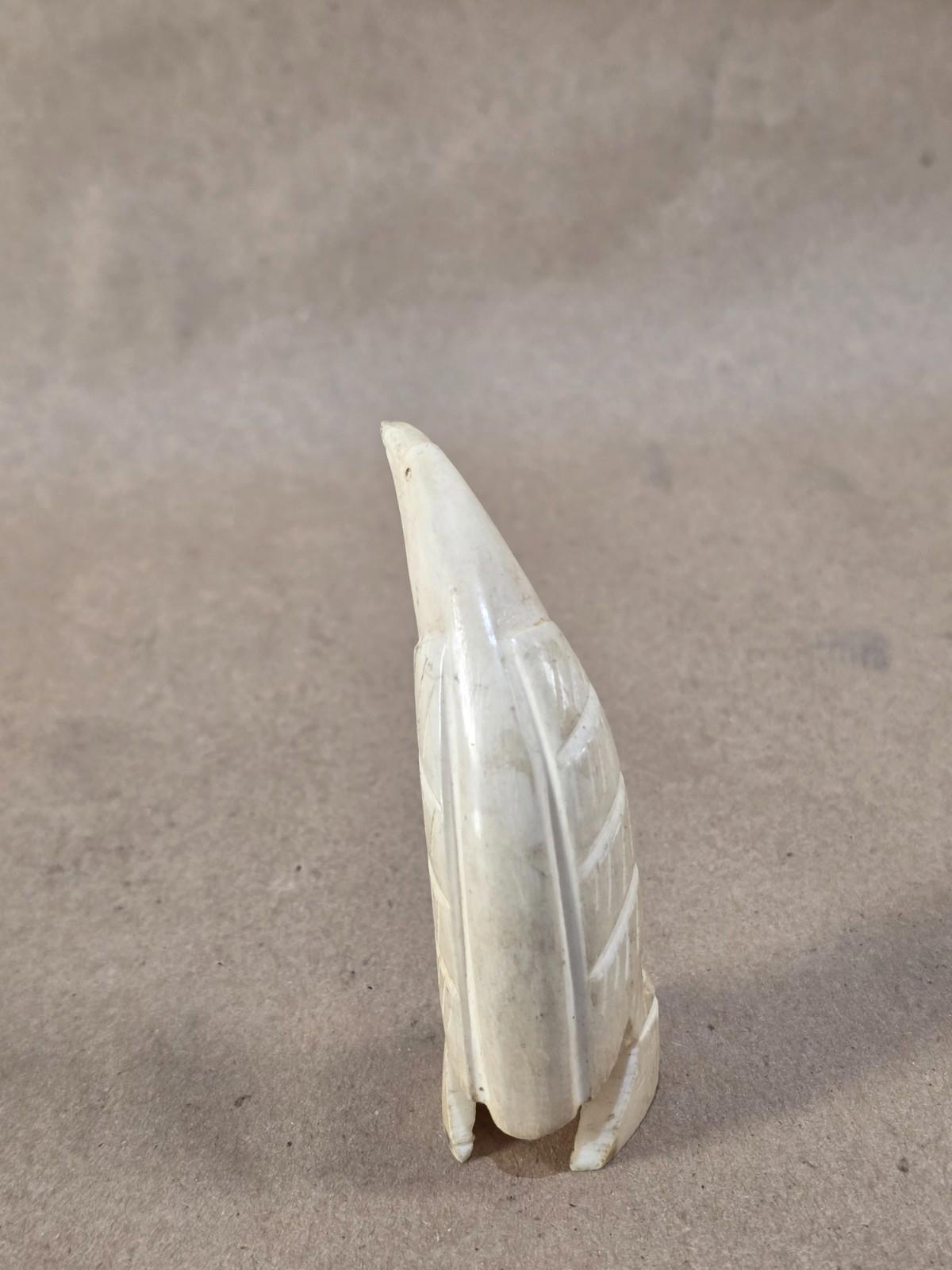 Antique 1800s Scrimshaw Carved teeth  - Penguin Sculpture