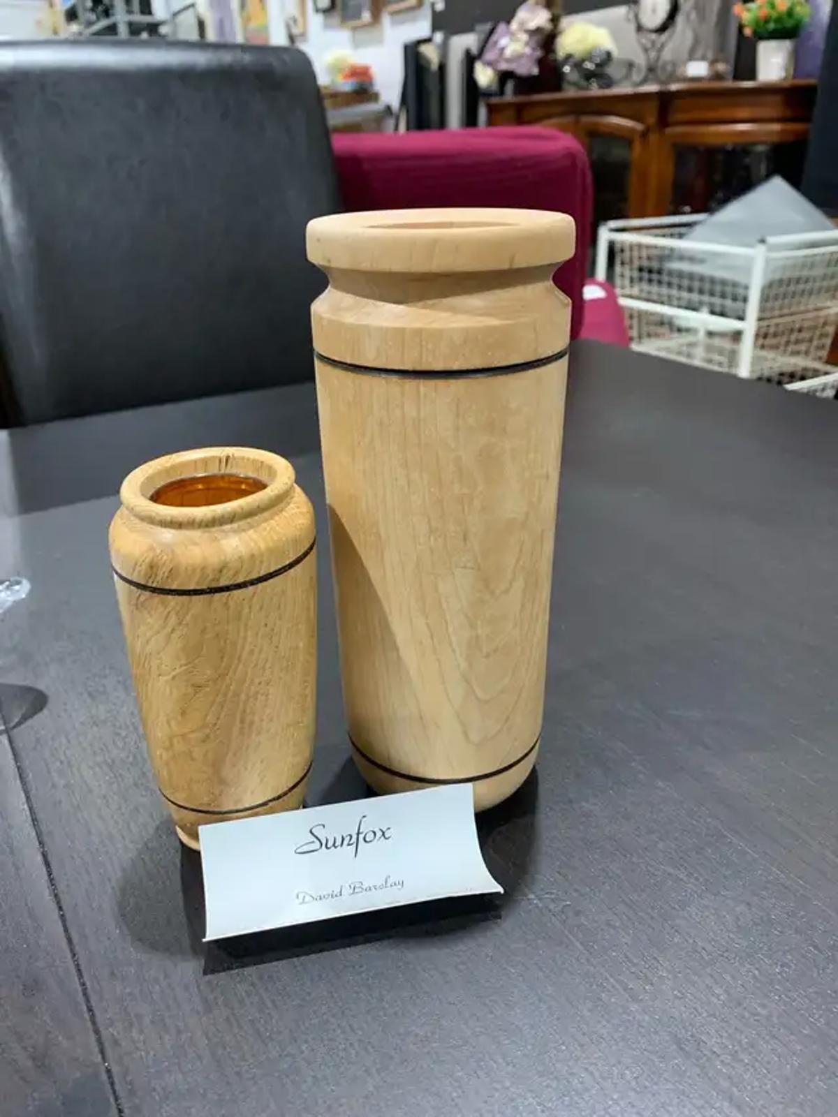 Vases en bois David Barclay Sunfox – ****Vase haut uniquement****