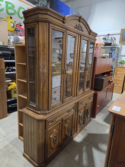 Solid Wooden Vintage China Cabinet