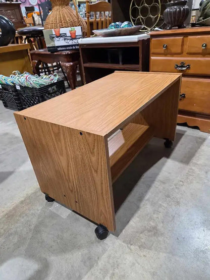 Rolling Table with Shelf