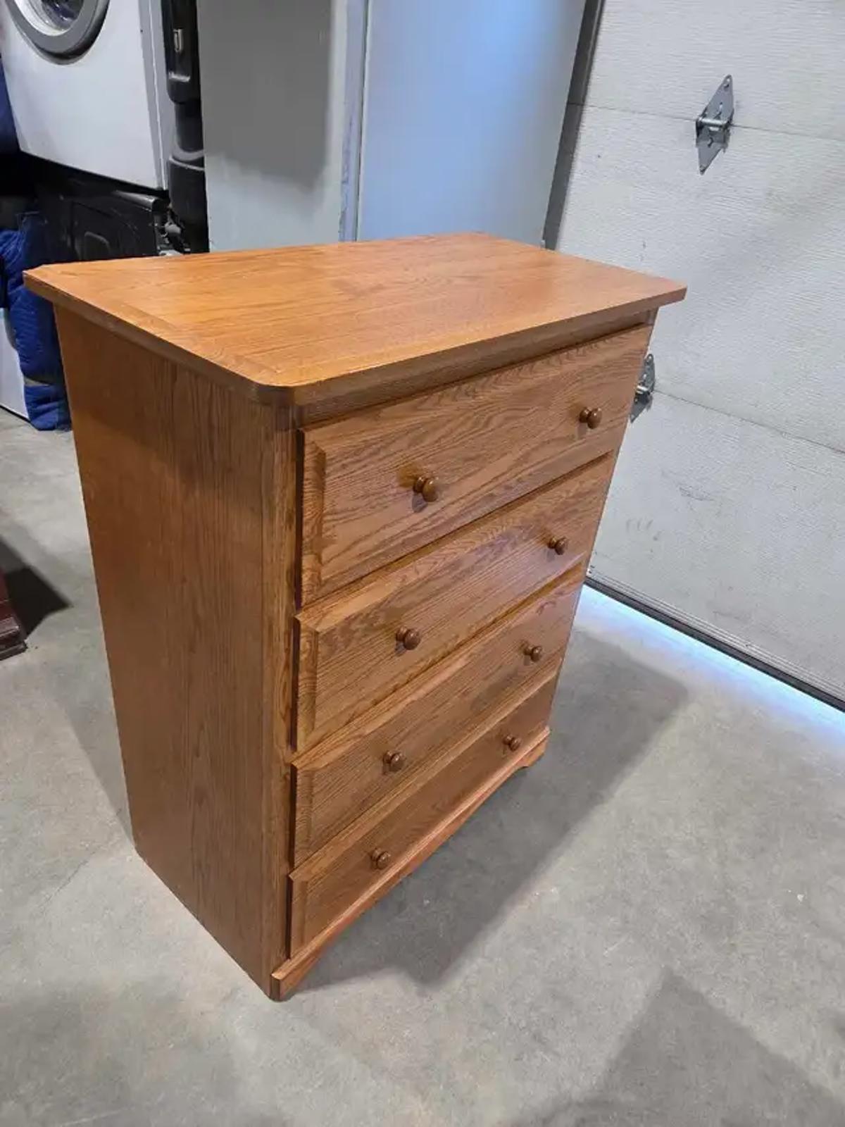 Solid Wooden 4-Drawer Dresser
