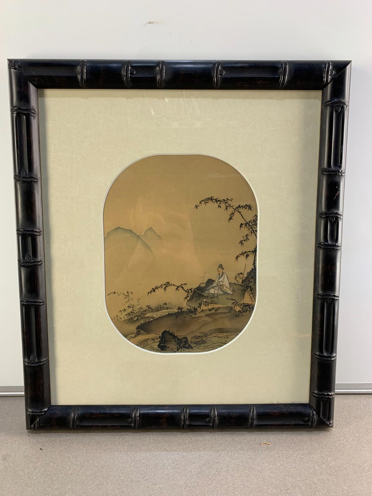 Framed Chinese Art Print – Burning Incense in the Bamboo Grove (Ma Yuan 竹林焚香图)
