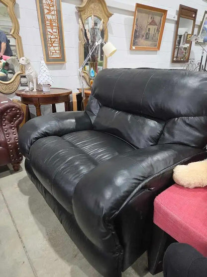 Black Leather Recliner Armchair