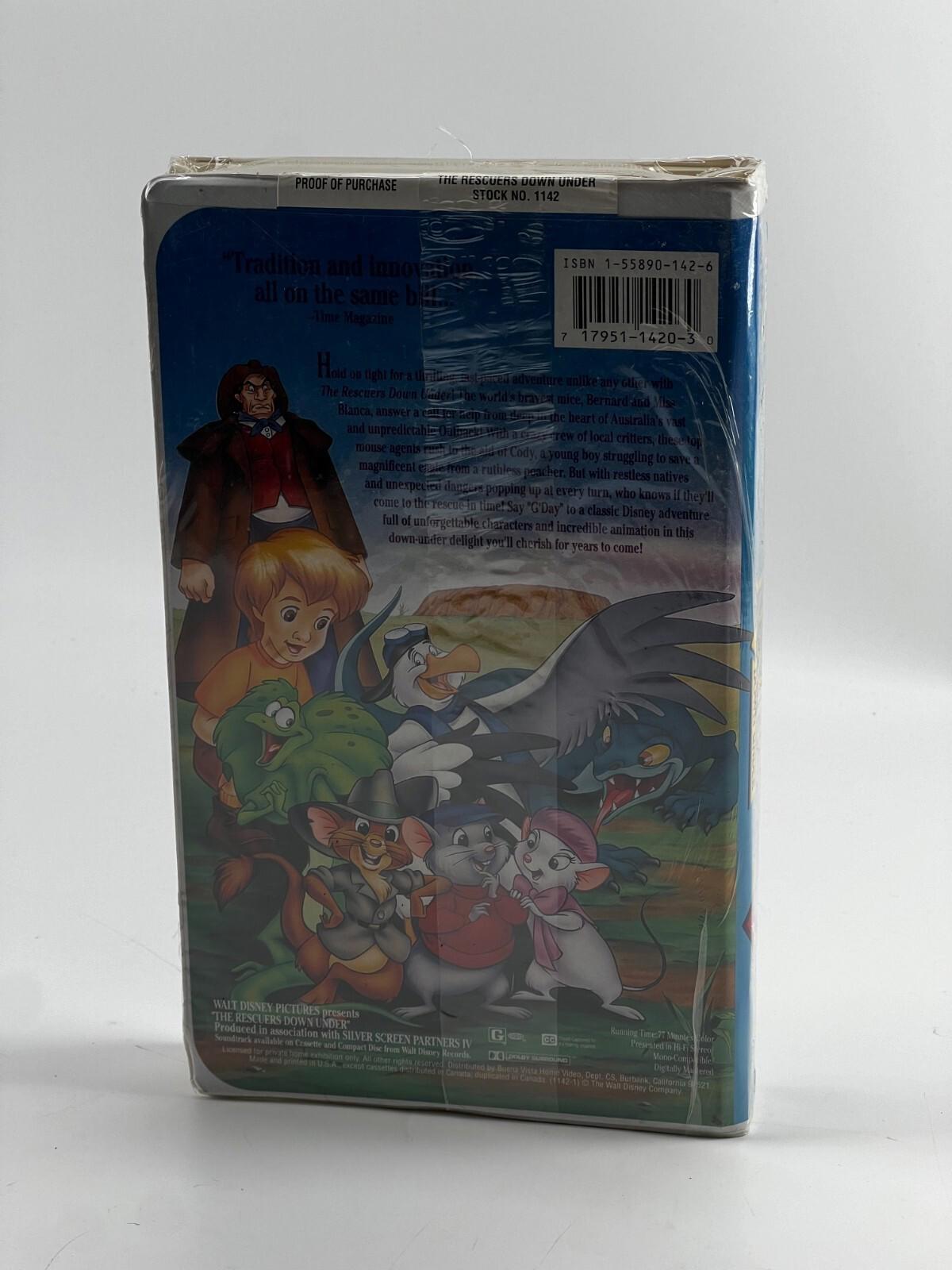 Rare WALT DISNEY CLASSIC Rescuers Down Under VHS Black Diamond Classic