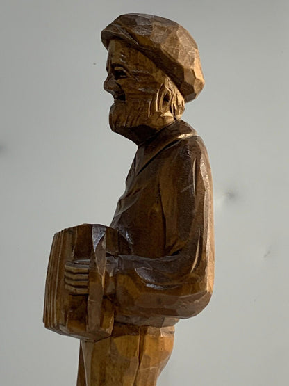 Vintage Hand Carved Paul E Caron Wooden Statue