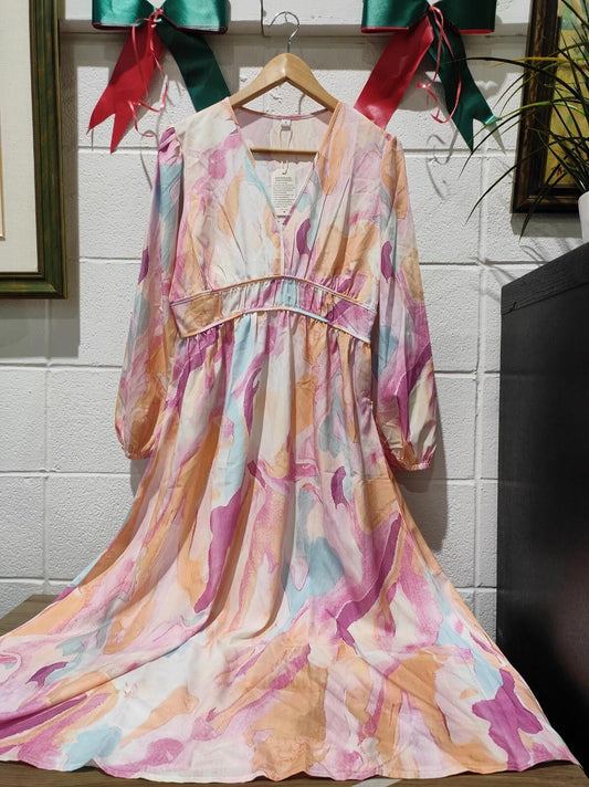 NWT Fashion Holiday Bohemian Flower Maxi Dress Women Floral size- S