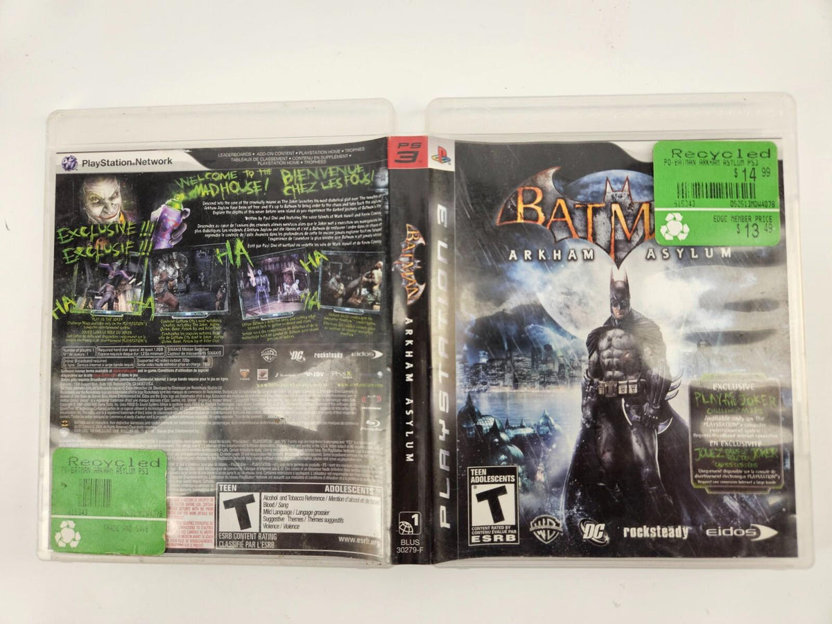 Batman: Arkham Asylum PlayStation 3 PS3 *Sans notice*