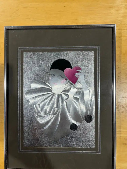 Vintage hand made Clown Art