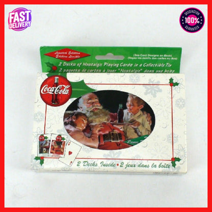Coca Cola 1999 Nostalgia Christmas Santa Bicycle Playing Cards - New!