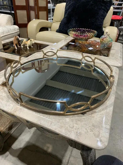 Large Round Mirror Tray