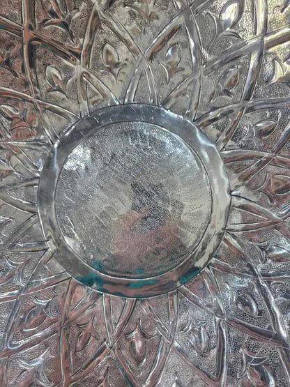 mid-century hand-wrought or hammered aluminum square bowl