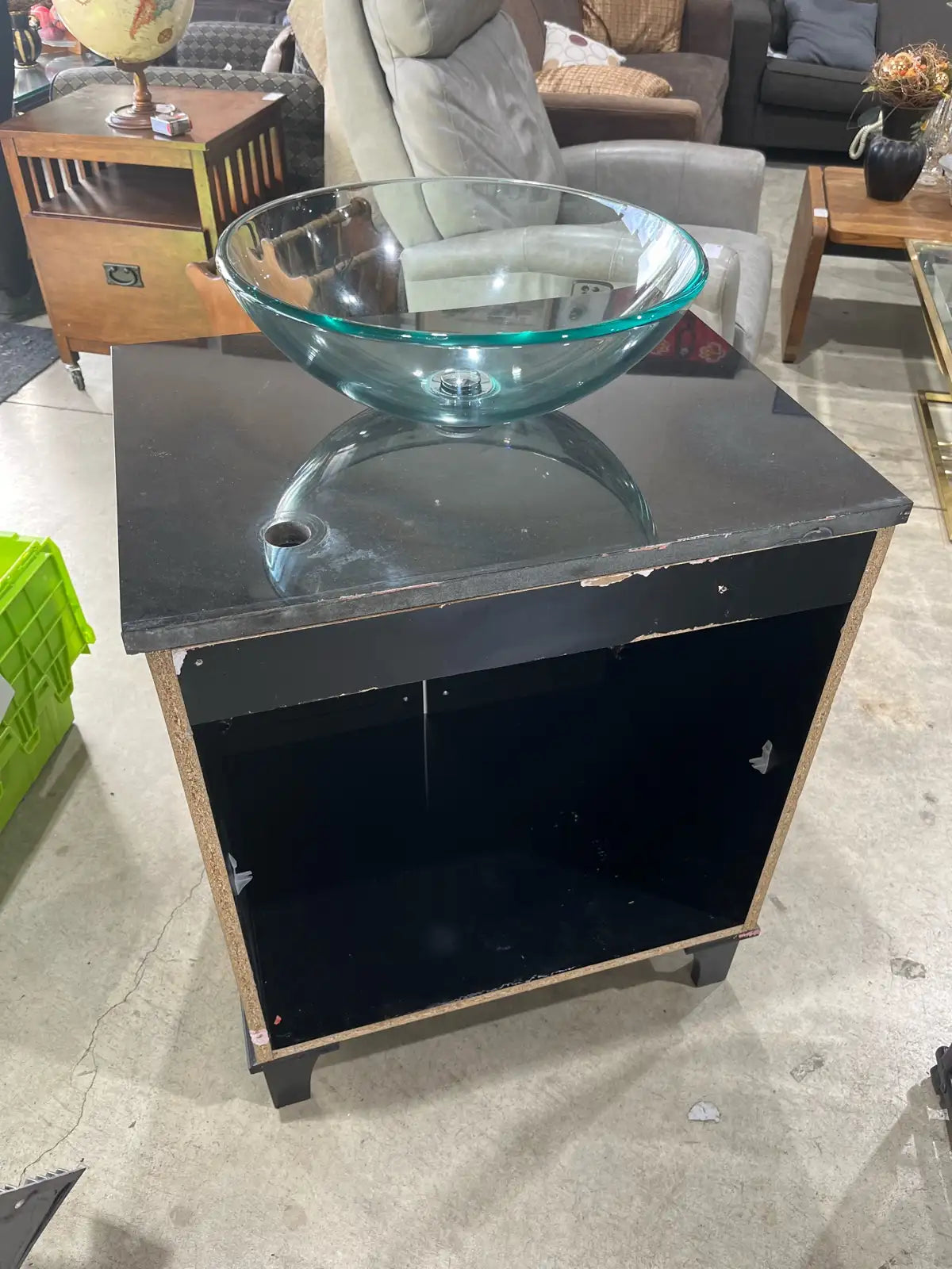 Vanity with Glass Bowl Sink