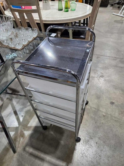 Chrome Rolling Storage Cart