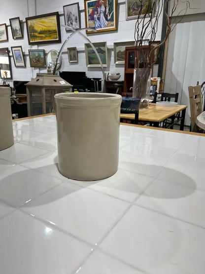 Beige ceramic planter