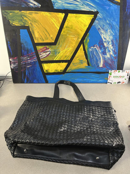 Arbonne Black Faux Leather Tote Bag