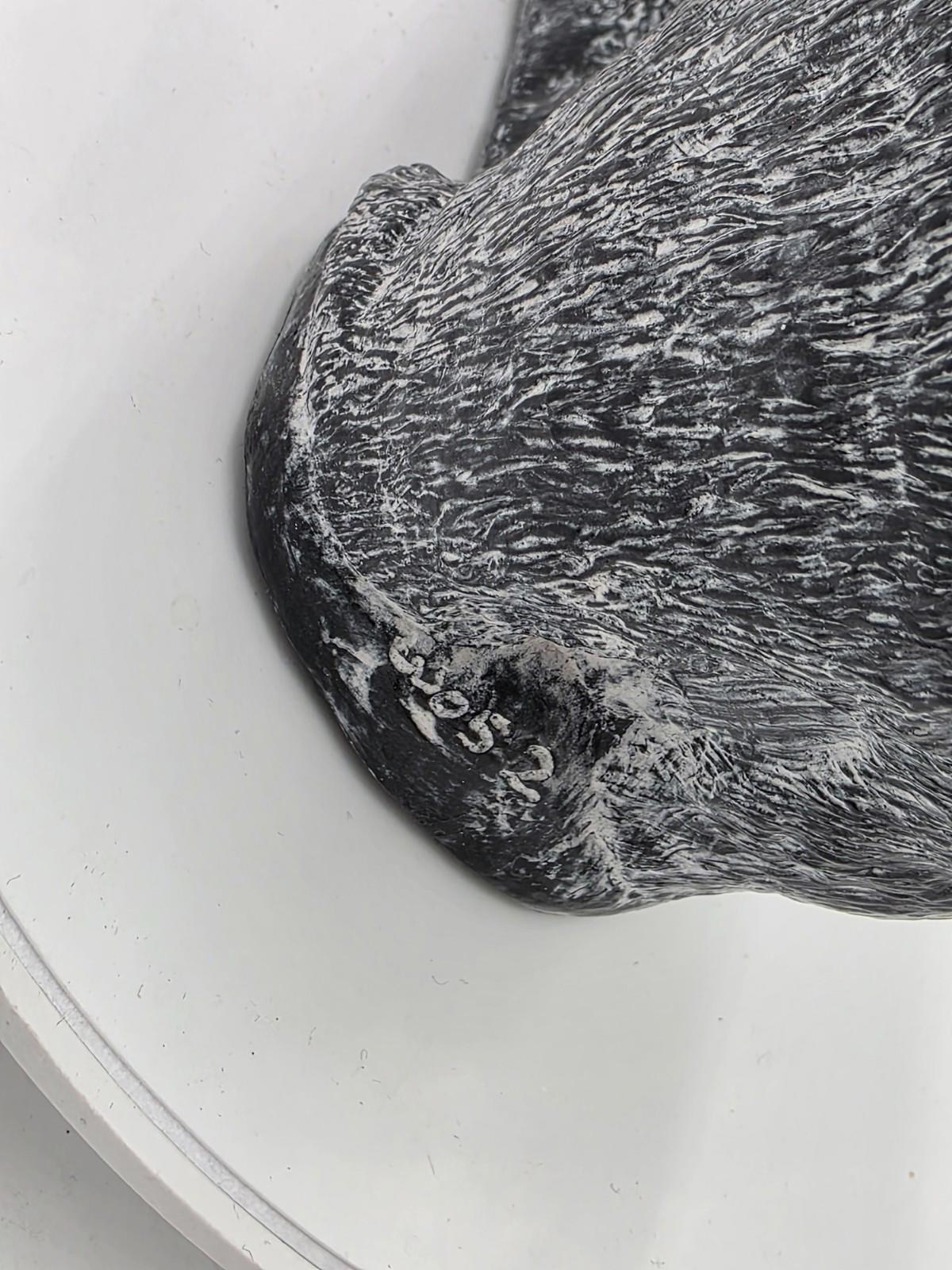 Vintage Large Inuit Eskimo Carving Original Hand Carved Bear Soapstone Canada