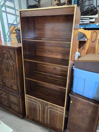 Vintage Wood Veneer Bookcase