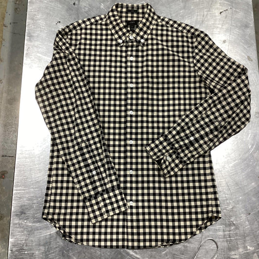 J.Crew Slim Fit Black & Cream Gingham Button-Down Shirt