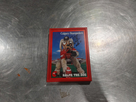 Good Condition Calgary Stampeders Ralph the Dog Mascot Signed Portrait