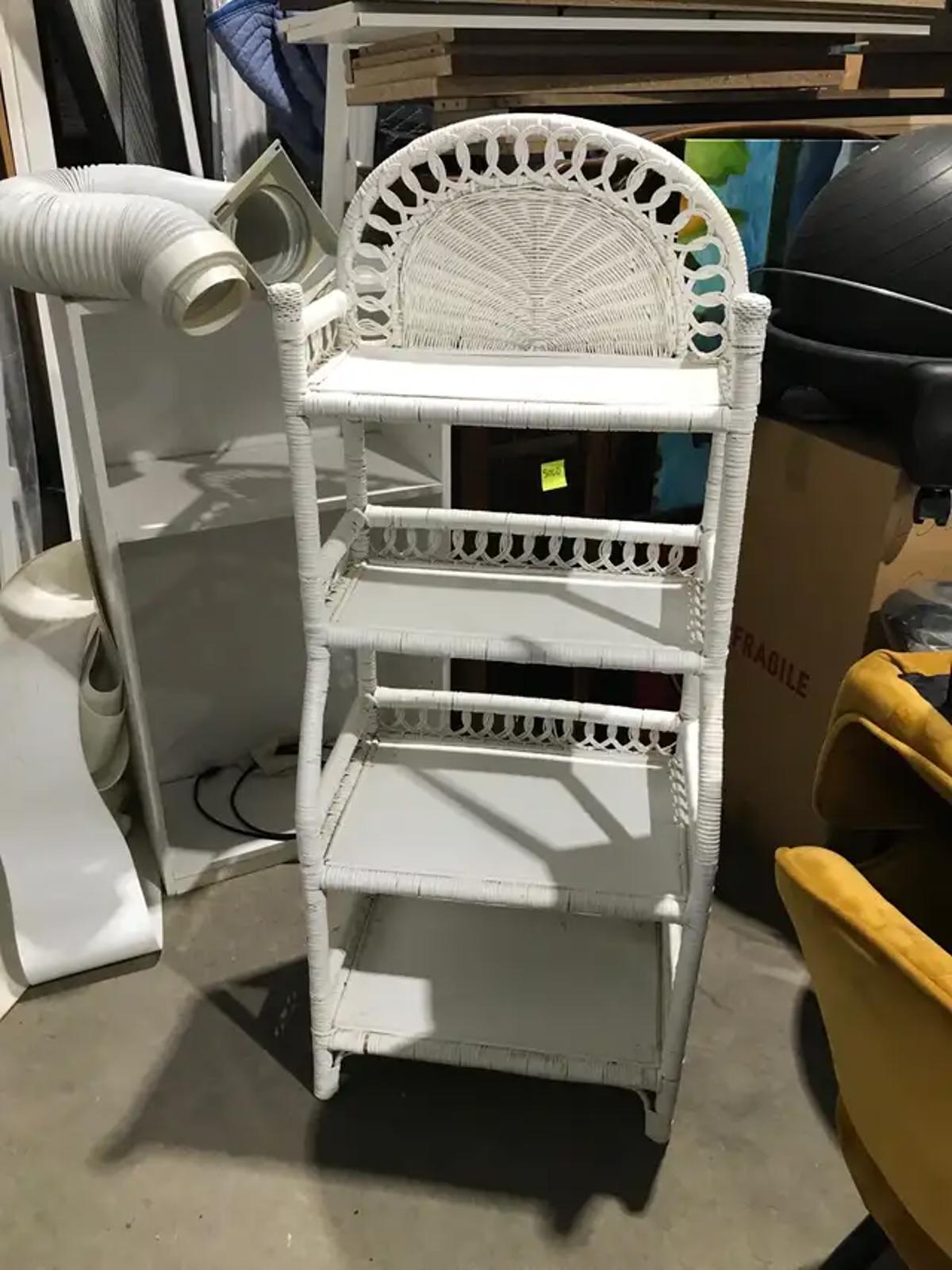 White Wicker Shelf