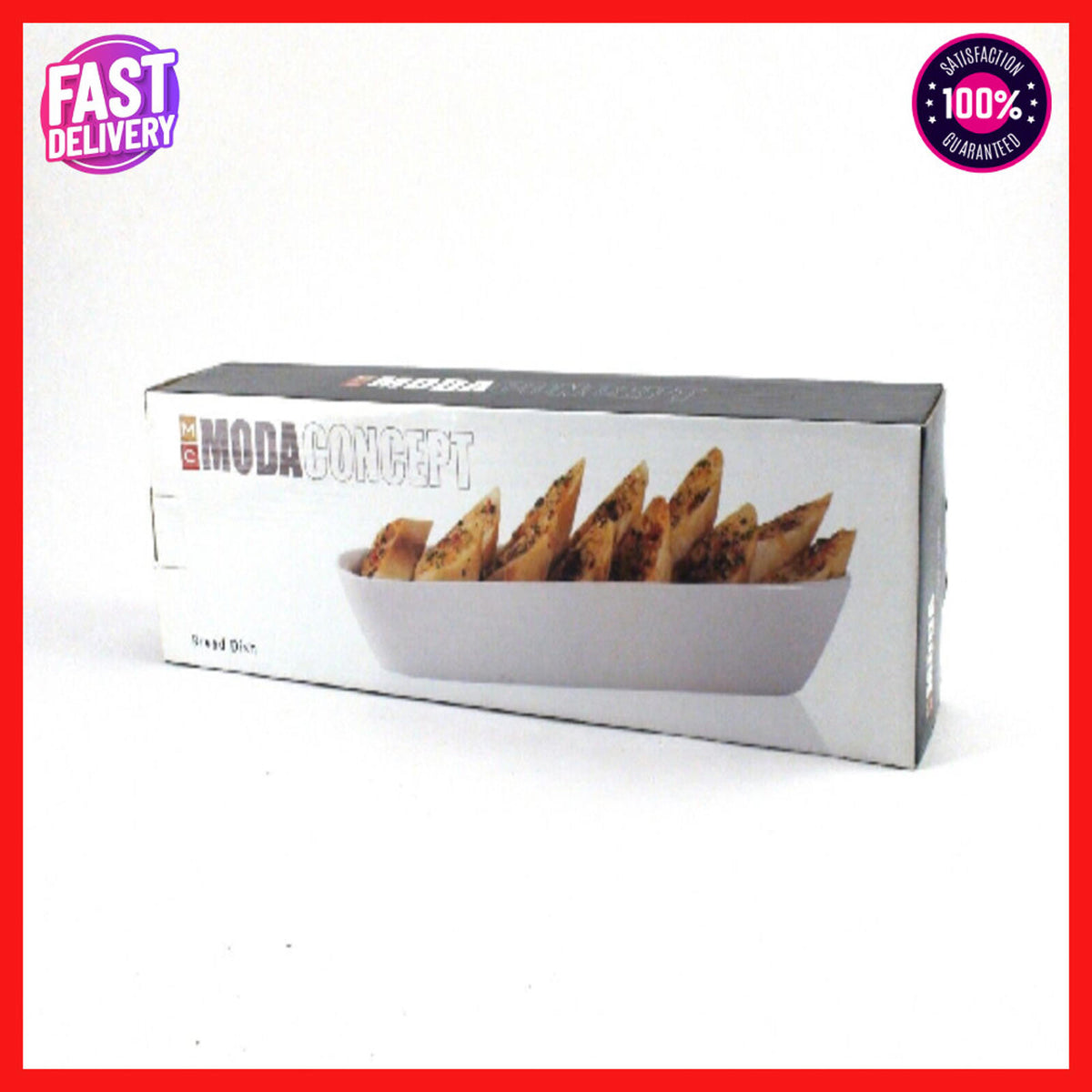 Moda Concept Bread Dish - White Porcelean Bruschetta Baguette Serving Bowl